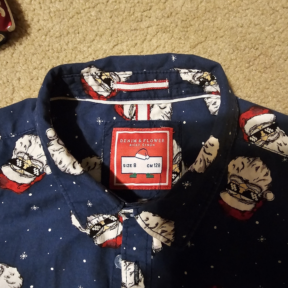 Santa Button Down Shirt